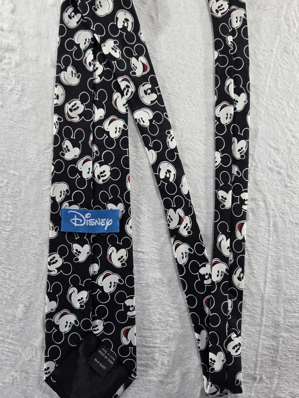 Vintage Disney Mickey Mouse Print Pattern Necktie Black White Red Men's A - 0116